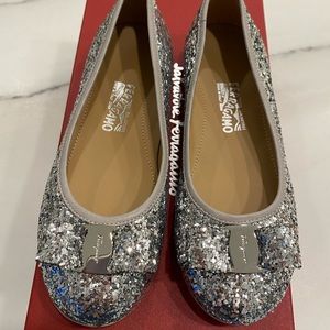COPY - Ferragamo glitter flats